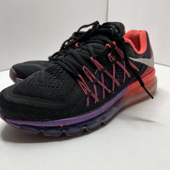 Nike Air Max Womens 8.5 Running‎ Shoes Hyper Punch 698903-006 Black Pink - Picture 6 of 8